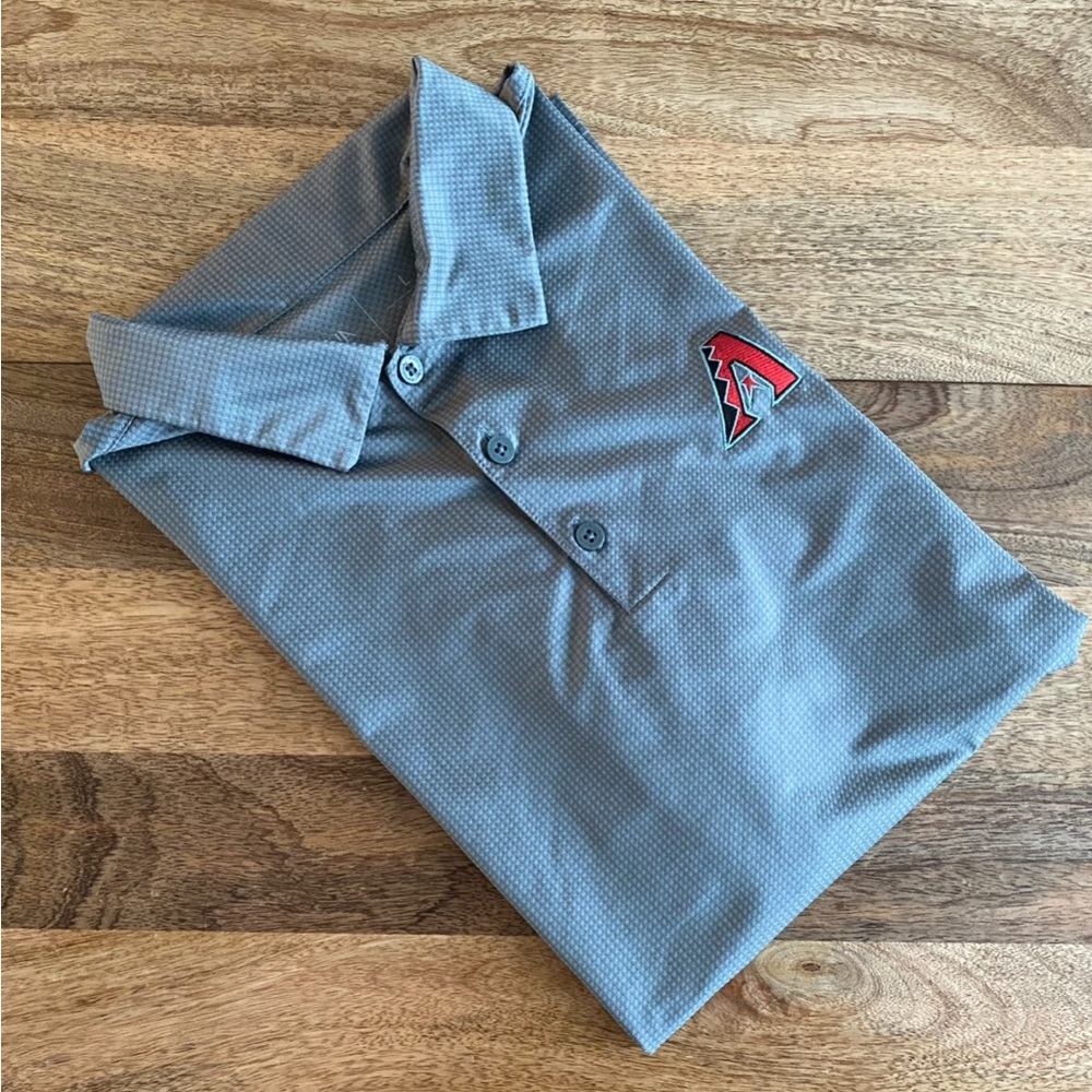 Antigua Gray Polo with Arizona Diamondbacks Embroidered Logo